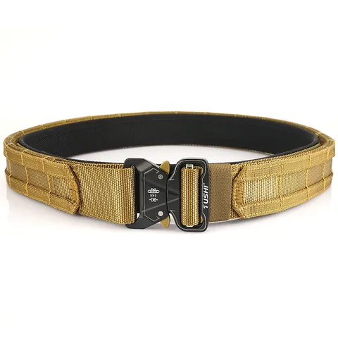 Cintura Tattica Professionale in Nylon Pesante Con Fibbia in Metallo a Sgancio Rapido Sistema Molle Per Escursionismo All'aperto Uomo