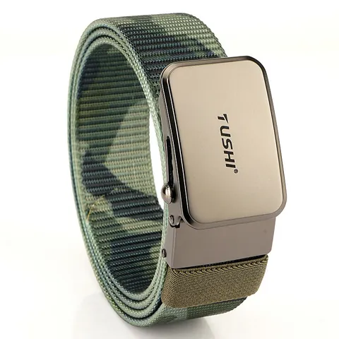 Cintura Tattica Casual da Uomo in Nylon Fibbia Scorrevole Automatica in Lega di Zinco Cinturino Ispessito Regolabile Per Outdoor Business