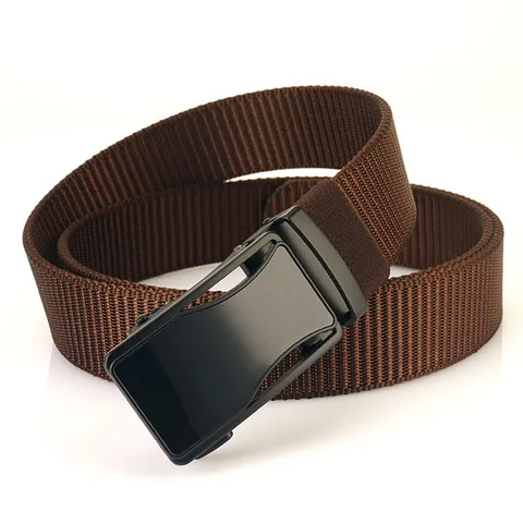 Men's Nylon Belt With Automatic Alloy Buckle Outdoor Casual Tactical Woven Canvas Waistband For Jeans Trousers Men Jewelry