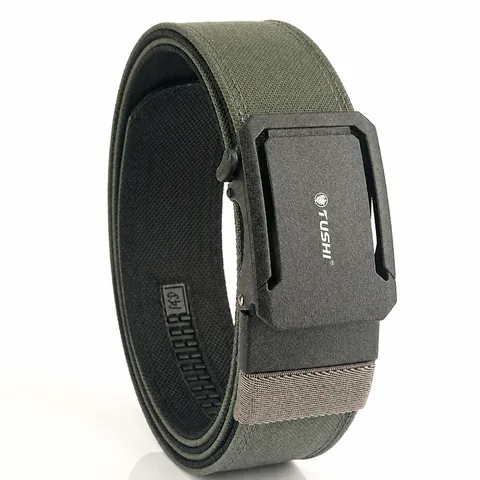 Cinturón Táctico Hombre Nailon Hebilla Automática Aleación Zinc Ajustable Doble Capa para Senderismo Aire Libre