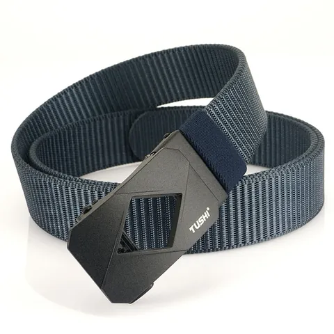 Ceinture en Nylon pour Homme Boucle Automatique en Alliage de Zinc Tactique Décontracté Extérieur Sangle Réglable Unie Camouflage