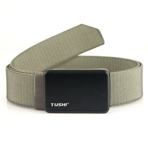 Men Tactical Belt Durable Nylon Webbing Outdoor Waist Belt With Aluminum Alloy Quick Release Buckle Adjustable Work Belt