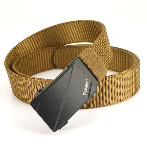 Herren Taktischer Nylon Gürtel Mit Zinklegierung Automatikschließe Casual Business Verstellbar Outdoor Webband Gürtel