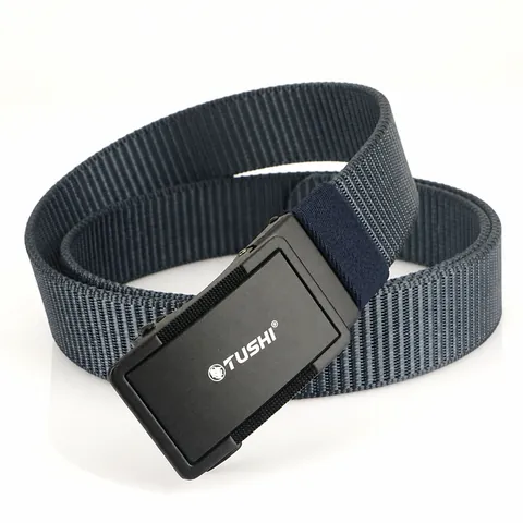 Cintura Tattica in Nylon da Uomo Fibbia Automatica in Lega di Zinco Regolabile Senza Fori Casual All'aperto Stile Militare