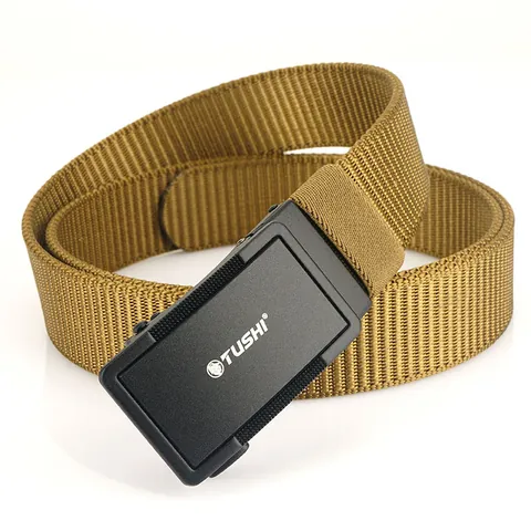 Cintura Tattica in Nylon da Uomo Fibbia Automatica in Lega di Zinco Regolabile Senza Fori Casual All'aperto Stile Militare