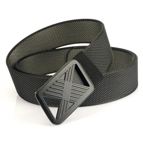 Men's Tactical Nylon Woven Belt With Zinc Alloy Automatic Buckle Quick Release Outdoor Casual Adjustable Waist Strap