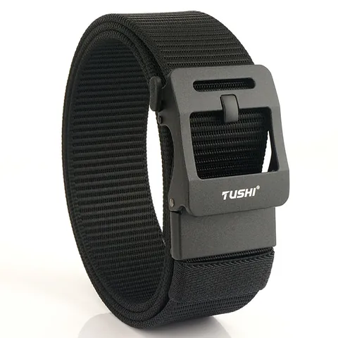 Men's Tactical Nylon Braided Belt With Zinc Alloy Automatic Buckle Outdoor Casual Military Style Adjustable Waist Strap