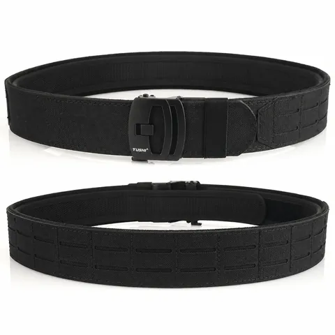 Men Tactical Heavy Duty Nylon Outdoor Combat Belt Inner And Outer Belt With Zinc Alloy Quick Release Buckle Molle System