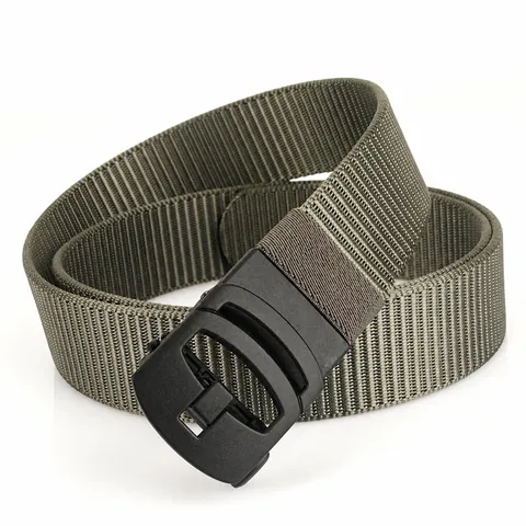 Heren Nylon Riem Casual Tactische Stijl Met Zinklegering Automatische Gesp Ademend Slijtvast Effen Kleur Outdoor Riem