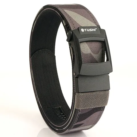 Men's Tactical Nylon Belt Double Layer Hardened Automatic Zinc Alloy Buckle Outdoor Casual Combat Duty Waist Belt