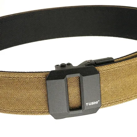 Cinturón Táctico de Nailon para Hombre Con Hebilla Automática de Aleación de Zinc Cinturón de Cintura Casual para Entrenamiento al Aire Libre Rígido