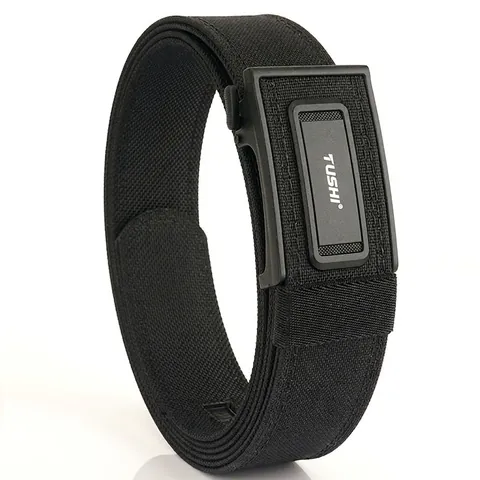 Cinturón Táctico de Nailon para Hombre Con Hebilla Automática de Aleación de Zinc Ajustable sin Agujeros Estilo Militar Casual