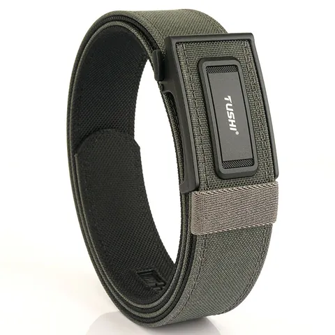 Cinturón Táctico de Nailon para Hombre Con Hebilla Automática de Aleación de Zinc Ajustable sin Agujeros Estilo Militar Casual