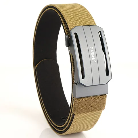 Men's Tactical Nylon Belt With Aviation Aluminum Alloy Automatic Buckle Adjustable Outdoor Military Style Waist Belt