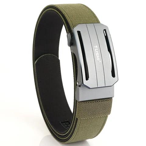 Men's Tactical Nylon Belt With Aviation Aluminum Alloy Automatic Buckle Adjustable Outdoor Military Style Waist Belt