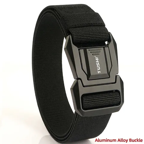 Cintura Tattica da Uomo in Lega di Alluminio con Fibbia a Sgancio Rapido in Nylon Elastico Militare Outdoor