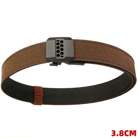Men Tactical Nylon Belt Double Layer Thickened Outdoor Military Belt Zinc Alloy Automatic Buckle Honeycomb Design 3.8 Upgrade