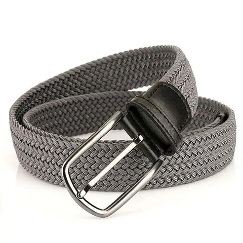 Cinturón Elástico Trenzado Con Hebilla de Pasador de Aleación de Zinc Cinturilla Elástica Casual Para Hombre Mujer Jeans Accesorio de Moda