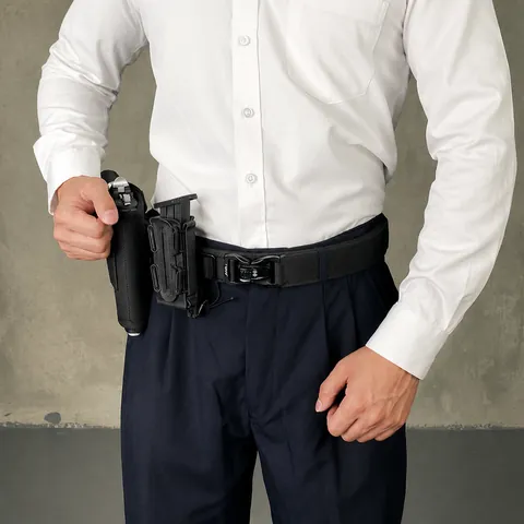 Cintura Tattica Uomo Heavy Duty Cinghia in Nylon Sgancio Rapido Fibbia in Lega Rinforzata Doppio Strato Cintura Rigida Outdoor