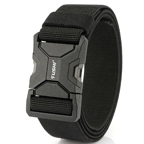 Cintura Tattica in Nylon da Uomo Fibbia in Lega a Sgancio Rapido Stile Militare All'aperto Cinturino Intrecciato Regolabile
