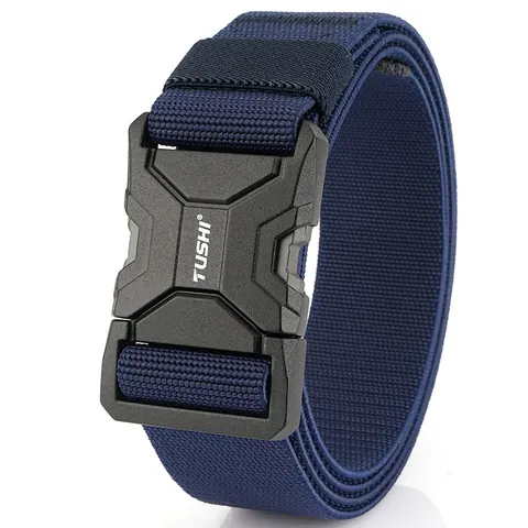 Cintura Tattica in Nylon da Uomo Fibbia in Lega a Sgancio Rapido Stile Militare All'aperto Cinturino Intrecciato Regolabile