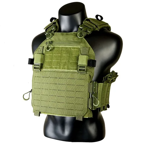 Professional Tactical Vest Durable Nylon Laser Cut MOLLE System Quick Release Buckle Plate Carrier Men Outdoor Combat Gear
