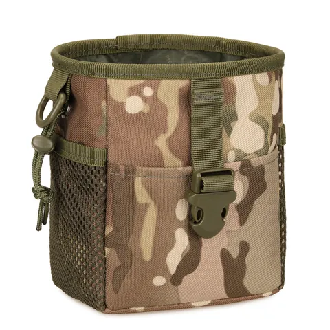 Tactical Molle Dump Pouch Outdoor Accessory Waist Bag With Mesh Pocket Drawstring For Hiking Camping Travel Men Women