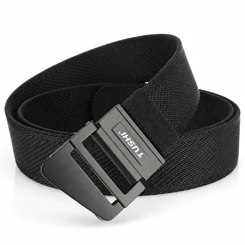 Men Casual Nylon Braided Belt With Zinc Alloy Double Ring Buckle Fashion Tactical Outdoor Adjustable Woven Waist Strap For Men