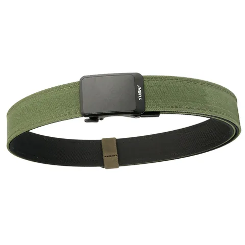 Men Tactical Belt Outdoor Automatic Buckle Double Layer Woven Nylon Belt Adjustable Military Training Waist Strap Casual Work Belt