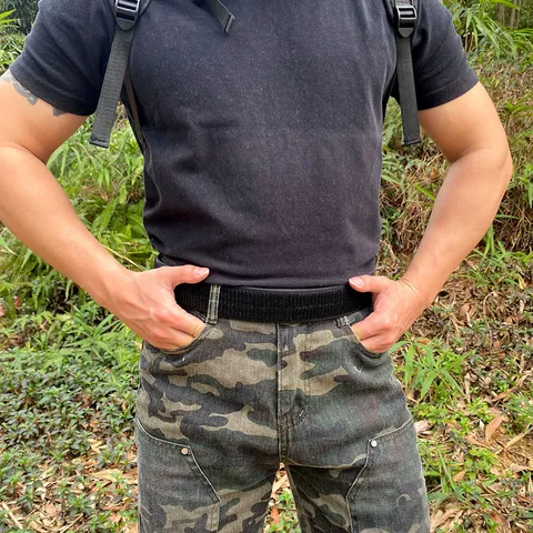 Nylon Tactical Belt For Men Outdoor Molle Adjustable Hook And Loop Duty Belt Heavy Duty Military Training Waist Belt