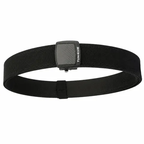 Men Double Layer Thickened Tactical Belt Durable Nylon Automatic Alloy Buckle Belt For Outdoor CS Training Wilderness