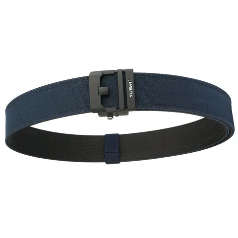 Men Double Layer Thickened Nylon Tactical Belt Heavy Duty Outdoor Casual Web Belt With Zinc Alloy Automatic Buckle Adjustable Military Style Pants Belt