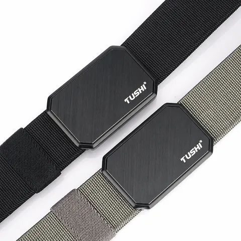 Cinturón Táctico de Nailon para Hombre Con Hebilla Magnética de Aleación de Zinc de Liberación Rápida Ajustable para Deporte y Exterior