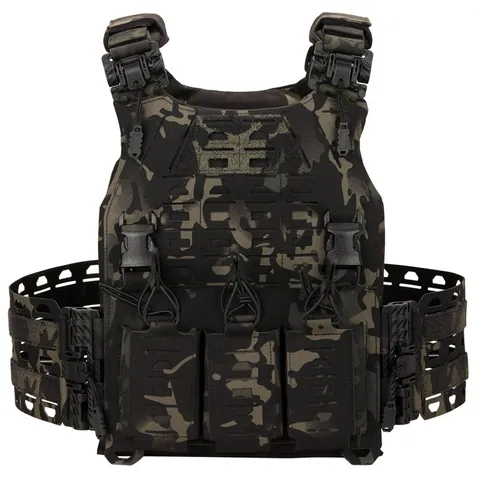 Modular Tactical Vest Plate Carrier With Laser Cut MOLLE System 500D Nylon Quick Release Vest For Outdoor Shooting Training