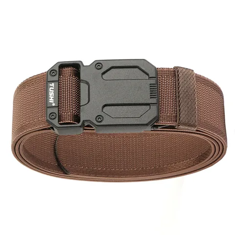 Cinturón Táctico de Nylon para Hombre Con Hebilla Magnética de Liberación Rápida Cinturón Tejido Elástico Casual para Trabajo Senderismo Ajustable