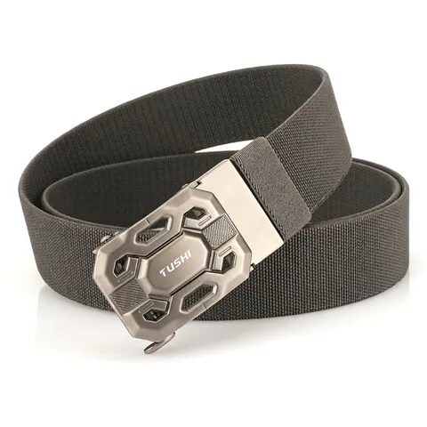 Cinturón Táctico para Hombre de Nylon Elástico Con Hebilla Automática de Aleación Cinturón Militar para Entrenamiento al Aire Libre Trabajo
