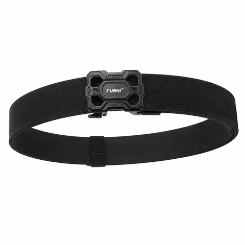 Men's Tactical Belt Double Layer Nylon Quick Release Zinc Alloy Automatic Buckle Stiffened Outdoor Training Belt