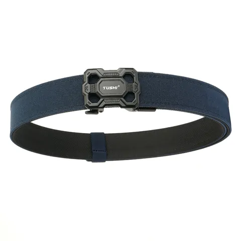 Men's Tactical Belt Double Layer Nylon Quick Release Zinc Alloy Automatic Buckle Stiffened Outdoor Training Belt