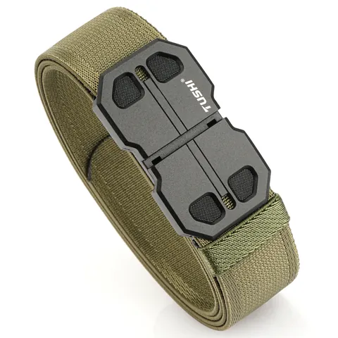 Cinturón Táctico para Hombre con Hebilla Magnética Cinta de Nailon Elástico Deportes al Aire Libre Casual Moda Ajustable Cinturón para Hombre