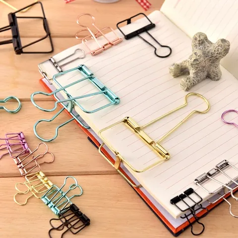Creative Hollow Out Metal Binder Clips Colorful Small Size Paper Organizer For Office School Journal Scrapbooking Supplies