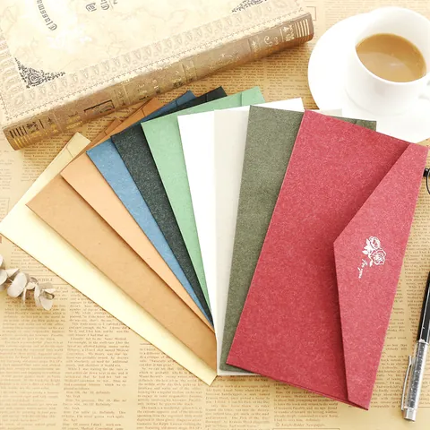 Buste in Carta Vintage Stile Europeo con Stampa a Caldo per Inviti d'Affari Matrimoni Regali Cancelleria da Ufficio