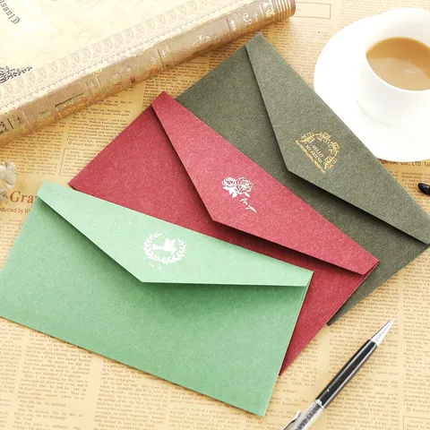 Buste in Carta Vintage Stile Europeo con Stampa a Caldo per Inviti d'Affari Matrimoni Regali Cancelleria da Ufficio
