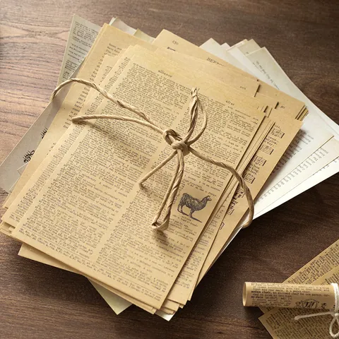Papel para Scrapbooking Vintage Papel Kraft Diccionario Antiguo Partitura Diseño Botánico para Diario Manualidades Decoración