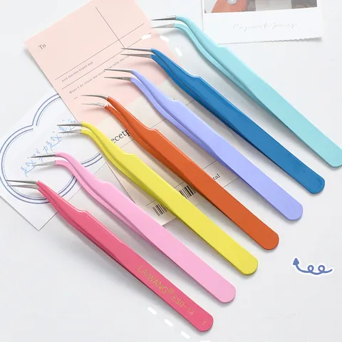 Colorful Macaron Stainless Steel Precise Tweezers For Scrapbooking Journaling Sticker DIY Tool Straight Curved Pointed Tip