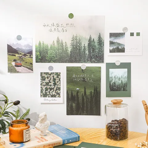 Aesthetic Vintage Nature Scenery Kraft Paper Cards For DIY Journaling Wall Art Collage Landscape Postcards Room Decor