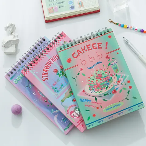 Cahier de Planification à Spirale Style Coréen Planning Quotidien Hebdomadaire Illustration Y2K Gestion du Temps Papier Spirale Métallique Pour École Bureau
