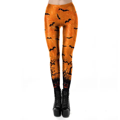 Women's Halloween Printed Slim Fit Leggings High Waist Stretchy Polyester Spandex Festival Party Costume Yoga Pants