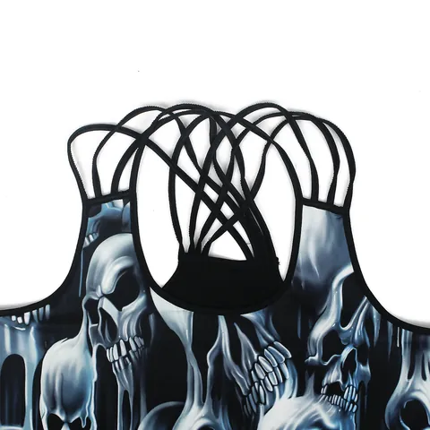 Canotta Donna Stampa Teschio Cinturini Incrociati Senza Schienale Cami Aderente Gothic Punk Streetwear Senza Maniche
