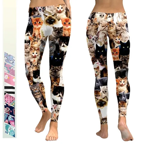 Damen Sexy Schlanke Passform Digitaldruck Leggings Hohe Taille Elastische Yoga Hose Fitness Lässig Täglich Mode Bedruckte Hose