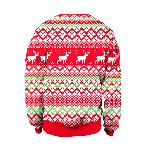 Sudadera de Navidad para Mujer con Estampado Digital 3D de Muñeco de Nieve Cuello Redondo Manga Larga Pullover